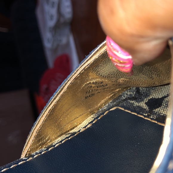 MOVING SALE NO HAGGLING WOMEN AUTHENTIC COACH BLUE DEMIN WEDGE SLIP ON SANDAL - Picture 13 of 13